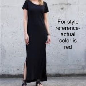 RED American Giant Premium slub T-Shirt Maxi Dress